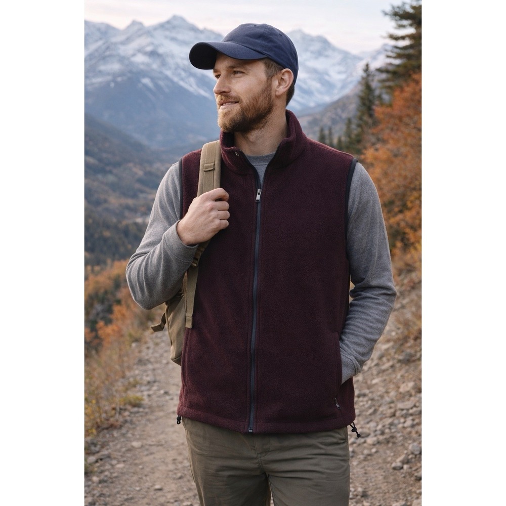 Woolrich Fleece Vest Mens 2XL Plum Purple Full Zip Adjustable Hem outdoor gear